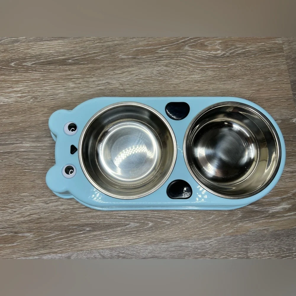 UPSKY Double Dog Cat Bowls Double Premium Stainless Steel Pet Bowls